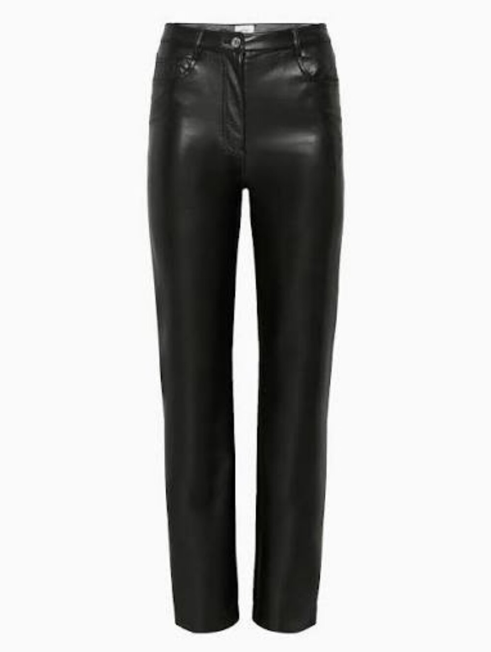 PRISTINE Wilfred Free Aritzia Vegan Leather Black Straight-Leg Pants, Size 2